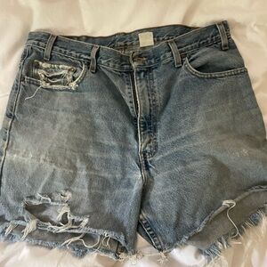 Levi's Blue Distressed Jean Shorts Vintage Style